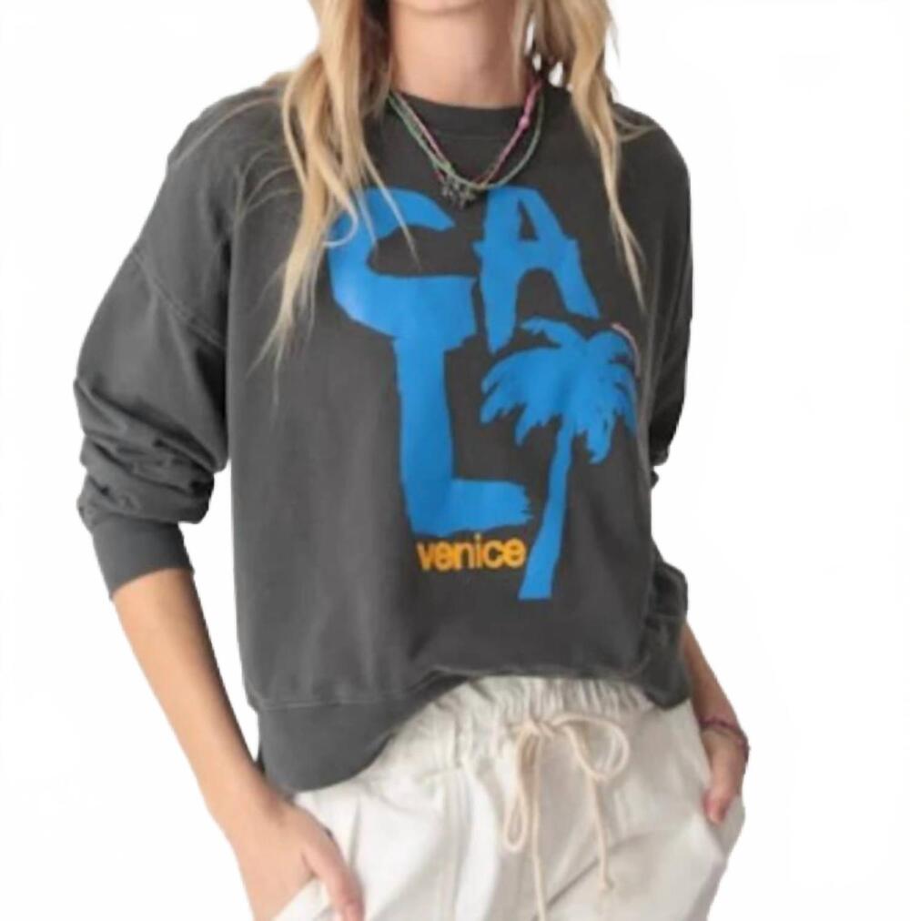 NEW ELECTRIC & ROSE classic cali sweatshirt in gray blue
